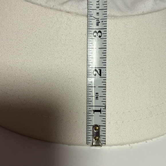 Vtg tie back cotton white sunshade visor pony tail  3” bill pre-owned EUC - Picture 6 of 8